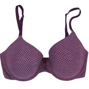 VICTORIAS SECRET Uplift Bra Semi Demi sz 32DD Womens Purple Underwire